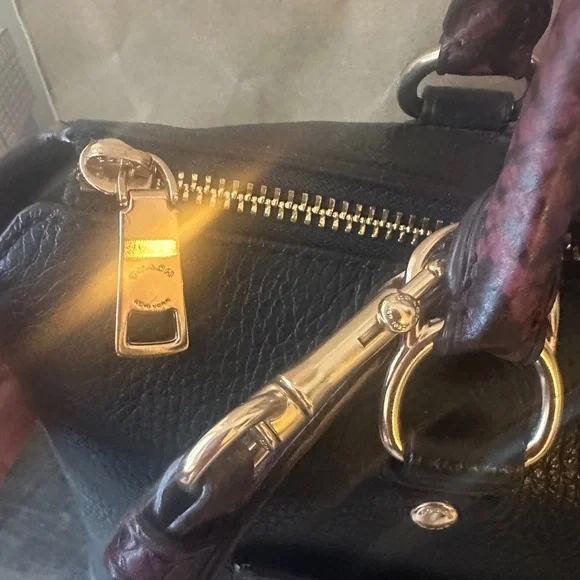 Coach Emma Satchel F34280 Colorblock Signature + Snake Handles Crossbody - Picture 9 of 13